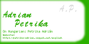 adrian petrika business card