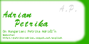 adrian petrika business card